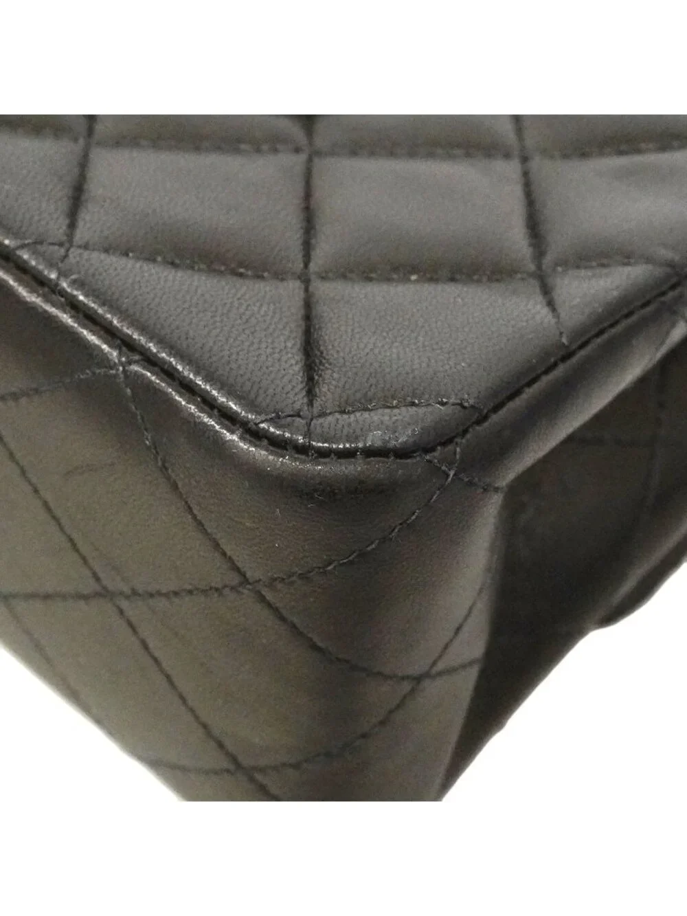 Chanel Shoulder Bag Quilted Lambskin Black Gold